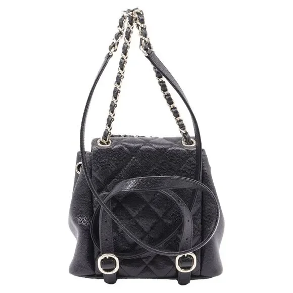 Chanel Small Duma Pockets Drawstring Backpack in Black Caviar Leather - Picture 4 of 8